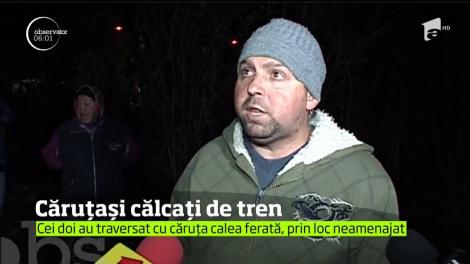 Momente teribile, la Târgu-Jiu, după ce un tren a spulberat doi oameni care traversau calea ferată într-o căruţă