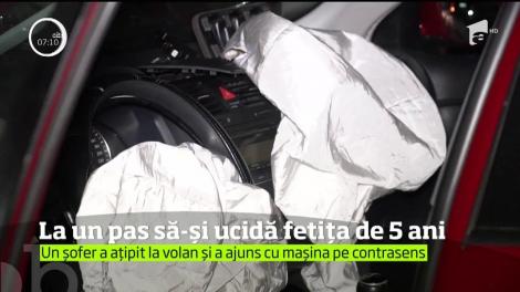 Un şofer a fost la un pas să-şi ucidă fetiţa de 5 ani în accident