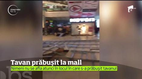 O tragedie se putea întâmplaîn mall-ul din Constanţa! Tavanul şi structura care îl susţinea s-au prăbuşit!