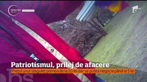 Patriotismul, prilej de afacere pentru comercianţii de steguleţe