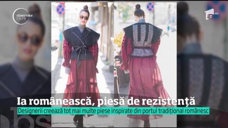 Ia românească, piesă de rezistență! Designerii creează tot mai multe piese inspirate din portul tradițional românesc