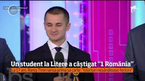 Rareş Tiron, un student la Litere, a câștigat "1 România", concurs desfășurat la Antena 3