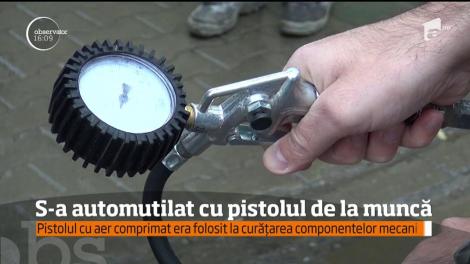 Un tânăr de 18 ani s-a automutilat cu pistolul de la muncă