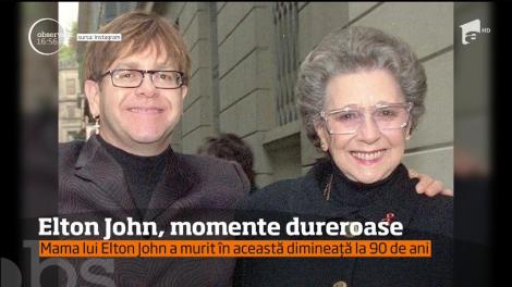 Anunţul care a întristat o lume întreagă! După o relaţie tumultoasă, ani de zile în care nu şi-au vorbit şi o împăcare neaşteptată, mama lui Elton John a murit: "Sunt în stare de şoc"