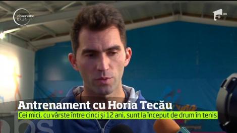 Antrenament cu Horia Tecău. Sportivul a jucat tenis alături de două sute de copii, la Pitești