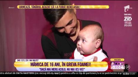 În greva foamei, la doar 16 ani! Ionela: O să mămânc doar când o să fie fetița mea alături de mine!