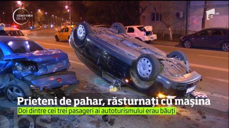 Accident spectaculos în Capitală