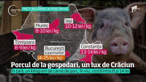 O mie de lei, atât ajung să dea românii pentru porcul de Crăciun. Preţurile în târguri aproape s-au dublat faţă de anul trecut