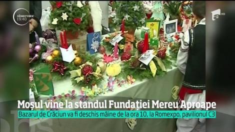 Moș Crăciun vine la standul Fundaţiei Mereu Aproape de la Romexpo