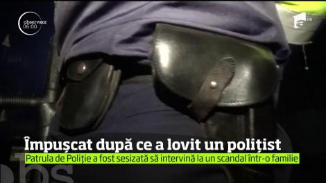 Împușcat după ce a lovit un polițist. Unul dintre bătăuşi a murit, iar un agent este pe patul de spital