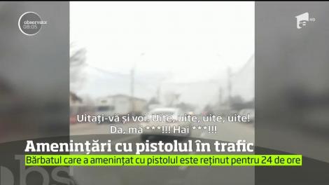 Incident şocant în trafic! Un conducător auto este ameninţat cu pistolul de un alt şofer