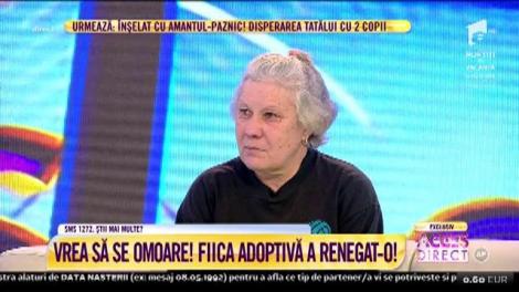 Scene șocante petrecute în platoul Acces Direct. O bătrână ameninţă că îşi dă foc! Fiica adoptivă a renegat-o!