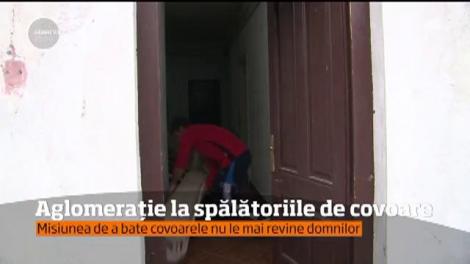 Aglomeraţie la spălătoriile de covoare