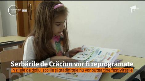 Serbările de Crăciun din şcoli şi grădiniţe, anunţate iniţial pentru zilele de 14 ,15 şi 16 decembrie vor fi reprogramate