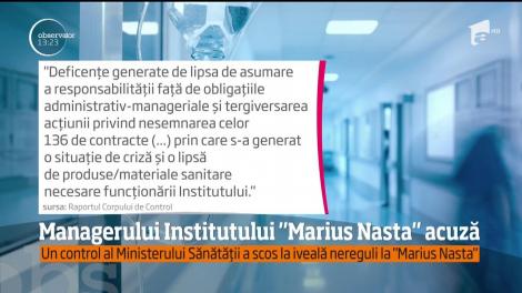 Managerul Institutului "Marius Nasta" acuză