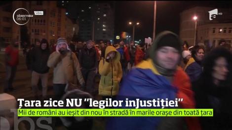 Românii au ieşit, din nou, în stradă pentru a-şi striga nemulţumirea faţă de proiectul de modificare a legilor justiţiei