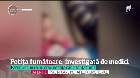 Fetiţa de doi ani din Tulcea, încurajată de părinţi să fumeze şi să bea cafea, investigată de medici