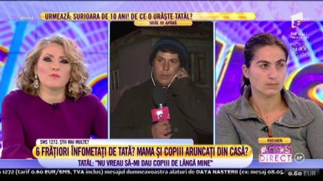 Tatăl celor şase copii se apără: "Minte! Ea îi înjură şi spune că vrea să îi dea la stat!"