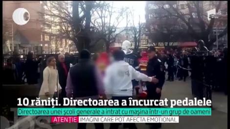 O directoare de şcoală a fost aproape de a provoca o tragedie. A intrat cu maşina în părinţii şi bunicii care îi aşteptau pe elevi să iasă de la cursuri