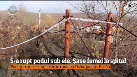 Şase femei din judeţul Buzău au ajuns la spital, după ce un podeţ s-a rupt cu ele