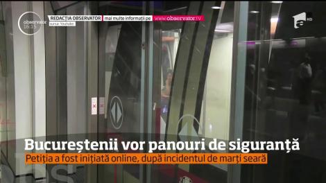 Bucureştenii vor să fie instalate panouri de siguranţă în staţiile de metrou