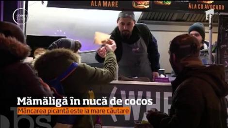 Mămăligă în ambalaj de nucă de cocos