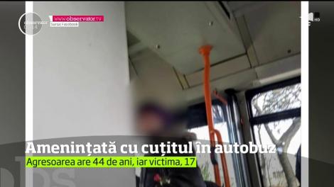 O femeie a ameninţat cu un cuţit o adolescentă de 17 ani, într-un autobuz din Ploieşti