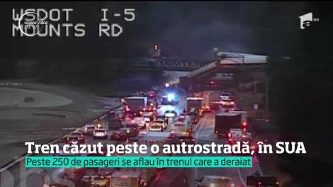 Tren, căzut peste o autostradă, în SUA. Cel puțin trei persoane au murit, ia  77 au fost spitalizate