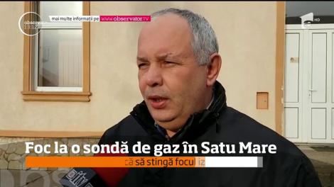 Incendiu de proporţii la o sondă de gaz în Satu Mare!