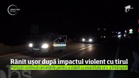Un şofer din Mehedinţi a scăpat ca prin minune dintr-un impact extrem de violent cu un TIR