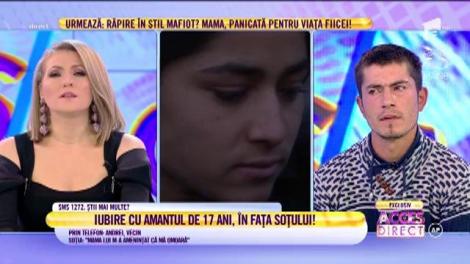 Scandal între Alin, tânărul înșelat, Diana, mama celor doi copii, și Cătălin, amantul de 17 ani