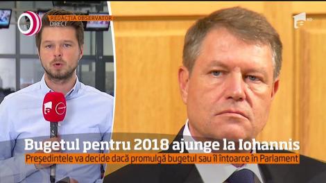 Bugetul pentru 2018 ajunge la Iohannis