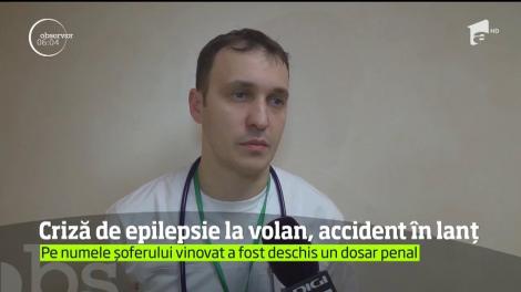 Un şofer care a suferit o criză de epilepsie a provocat un accident în lanţ în centrul oraşului Suceava!