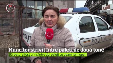 Clipe dramatice în Constanţa. Un muncitor a fost strivit între doi paleți