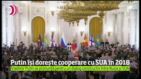 Putin își dorește cooperare cu SUA în 2018