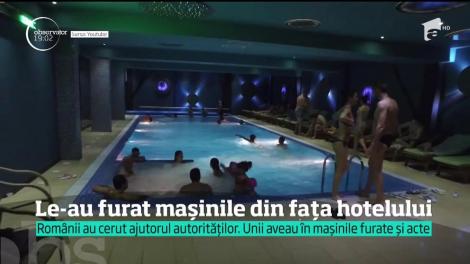 Vacanţă distrusă pentru mai mulţi români care petreceau în Serbia. Maşinile parcate în faţa hotelului le-au fost furate