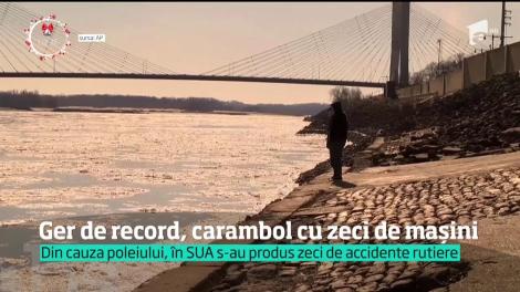 Ger de record, carambol cu zeci de mașini în Statele Unite