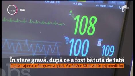 O fetiţă de șapte ani din Galaţi a ajuns în stare gravă la spital, după ce fost bătută cu o coadă de topor de tatăl ei