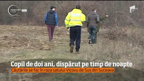 Copil de doi ani, din județul Suceava, dispărut pe timp de noapte