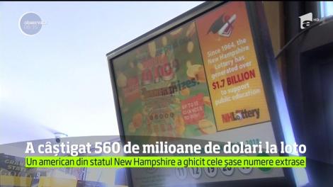 Un american se poate declara cel mai norocos om după ce a câştigat aproape 560 de milioane de dolari la loteria Powerball