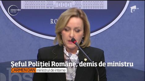 Şeful Poliţiei Române, demis de Ministrul de Interne