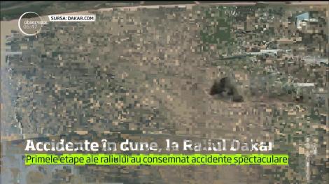 Raliul Dakar, desfăşurat în America de Sud, a înregistrat deja câteva accidente spectaculoase, dar fără victime