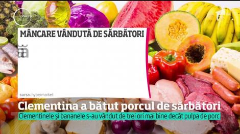 Porcul n-a mai fost rege pe mesele de sărbători ale românilor. În hipermarketuri, de Crăciun şi Revelion, cel mai bine s-au vândut fructele exotice