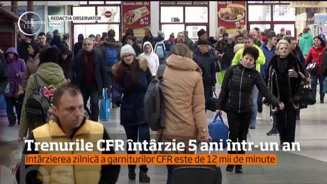 Trenurile CFR întârzie 5 ani într-un an