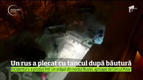 Un tânăr din nordul extrem al Rusiei, în stare de ebrietate, a plecat la cumpărături cu tancul
