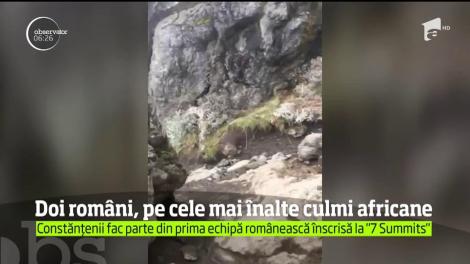 După ce au cucerit Everest şi Elbrus, doi constănţeni au reuşit să înalţe tricolorul şi pe cel mai înalt vârf de pe Kilimanjaro!
