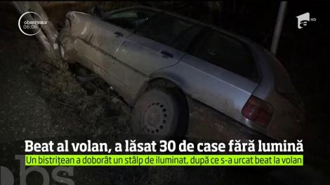 Un şofer băut a lăsat 30 de case fără curent electric!