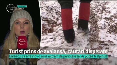 Turist prins de avalanșă, operaţiune de salvare în desfăşurare în Bucegi