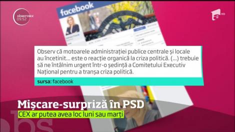 Mișcare surpriză în PSD. Comitetul Executiv Național ar putea avea loc luni sau marți