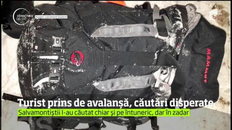 Turist prins în avalanșă în Bucegi, căutări disperate